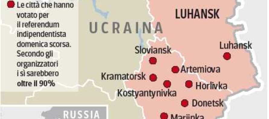 I separatisti ucraini verso l’indipendenza «Uniamoci a Mosca »