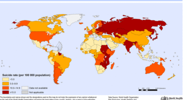 Rapporto OMS. Il tasso di suicidi nel mondo