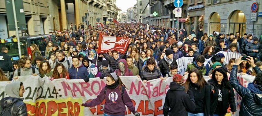 L’altro sciopero: 70 mila stu­denti nelle piazze e i blitz dello sciopero sociale
