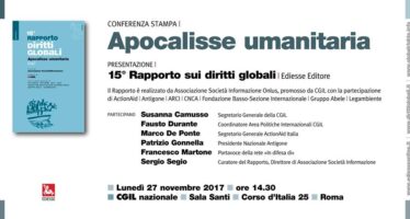 Roma, 27 novembre. Presentazione del 15° Rapporto sui diritti globali