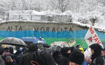 Show Sì Tav del ministro Salvini al cantiere di Chiomonte