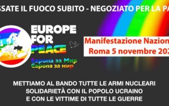 5 novembre a Roma. Cessate il fuoco subito e negoziato per la Pace