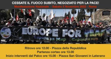 Roma. Piazza larga per negoziati, cessate il fuoco e conferenza di pace